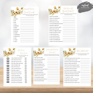 Bee Bridal Shower Game Bundle | Bee Theme Bridal Shower Games | Floral Bridal Shower Games | 5 Bridal Games Pack