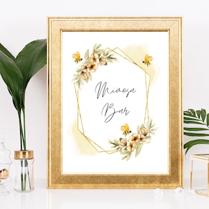 Mimosa Bar Drink Sign | Drinks | Bee Theme Bridal Shower Sign | Bee Bridal Shower Signs | Printable Sign | Wedding Sign | Instant Download