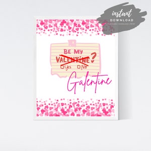 Be My Galentine&#39;s Day Party Sign | Galentines Party | Valentines Day Party | Galentines Day Decor | Valentine&#39;s Printable