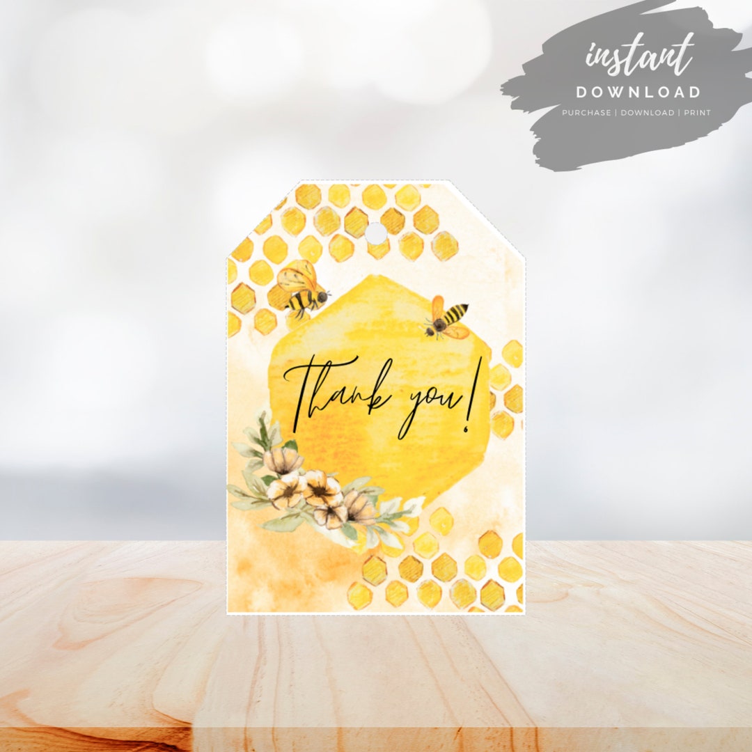 Thank You Favor Tag | Bee Thank You Tag | Printable Gift Tag | Treat ...