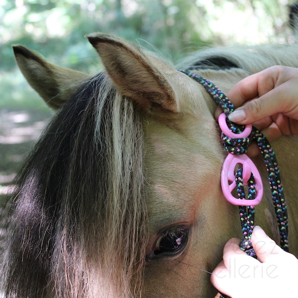 Gancho para cabestro de cuerda, rápido, práctico y seguro, cabestro etológico, caballo, pony