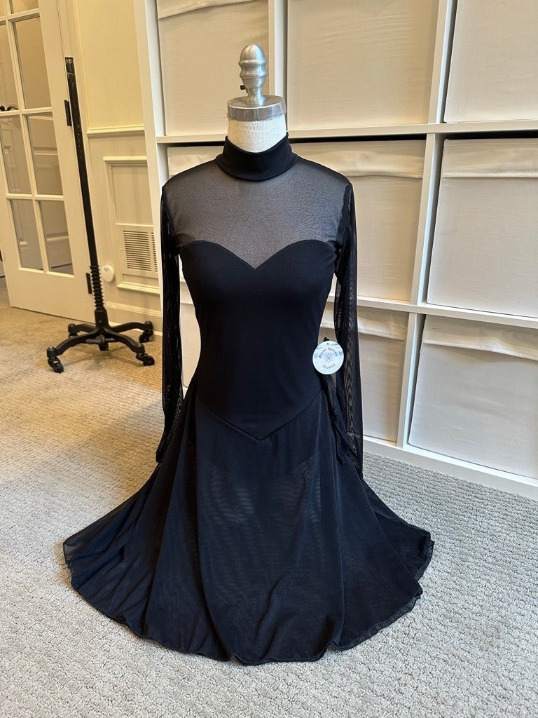 Black Gold Figure Skating Dress - Etsy
