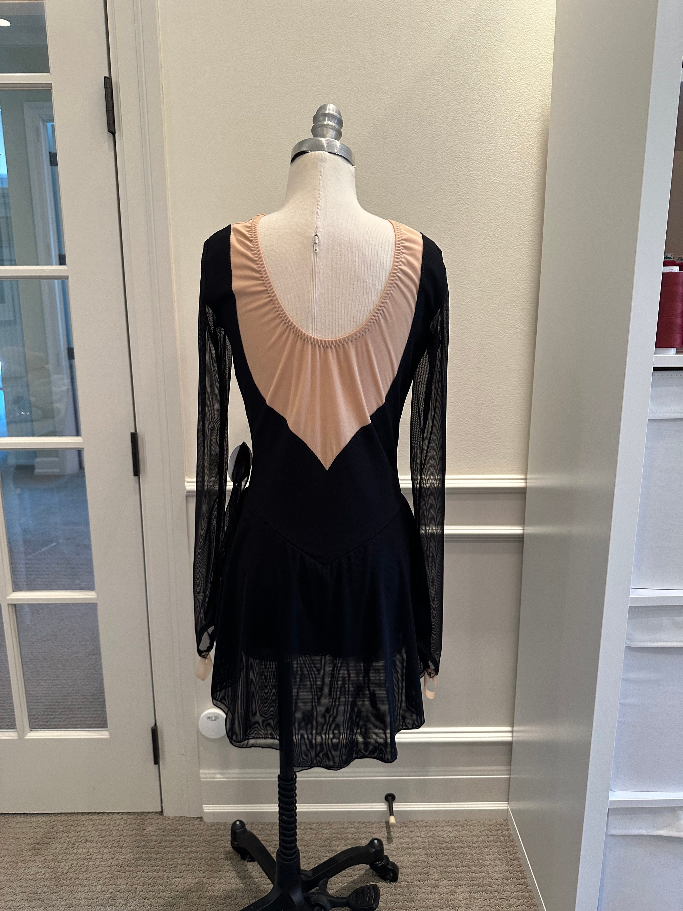 Black Long Sleeve Figure Skating Dress - Adult M - Etsy