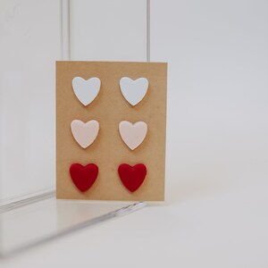 THE EMILY | Set of 3 | Polymer Clay Earrings | Valentines Earrings | Heart Earrings | Handmade Earrings | Stud Earrings | Earrings | Studs |