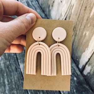 THE BROOKE | Clay Earrings | Rainbow Clay Earrings | Handmade Earrings | Statement Clay Earring | Minimalist Clay Earrings  | Gift for Her