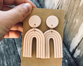 THE BROOKE | Clay Earrings | Rainbow Clay Earrings | Handmade Earrings | Statement Clay Earring | Minimalist Clay Earrings  | Gift for Her