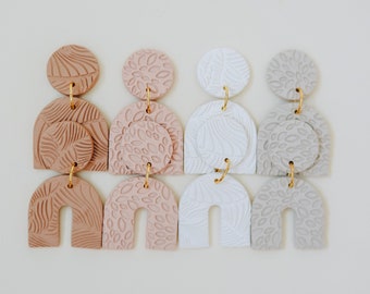 THE HANNAH | Boho Clay Earrings | Handmade Clay Earrings | Gift for Her | Trendy Earrings | Arch Clay Earrings | Dangle Earrings | Earrings