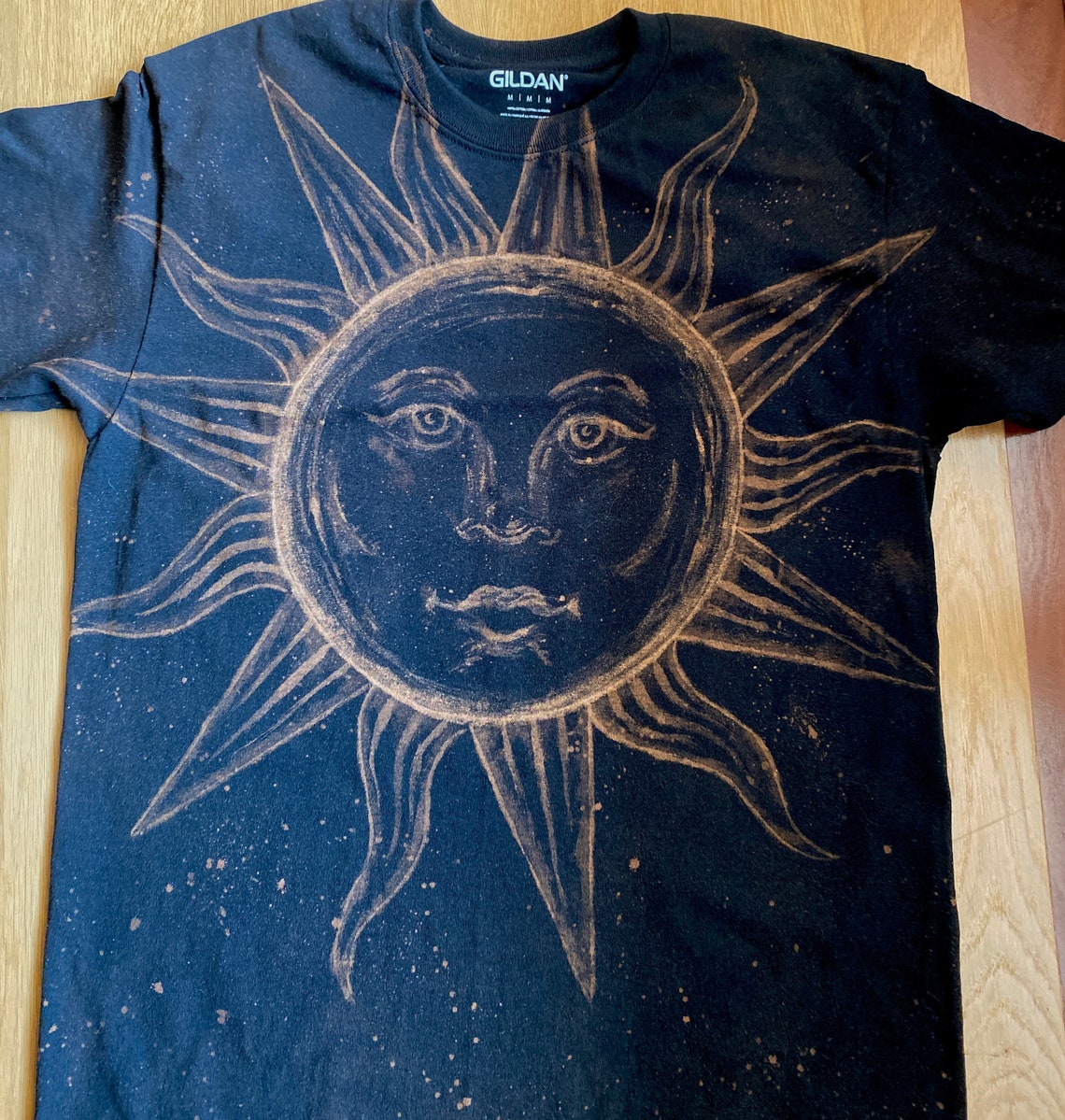 DIY Bleached Sun Design T-Shirt | Etsy