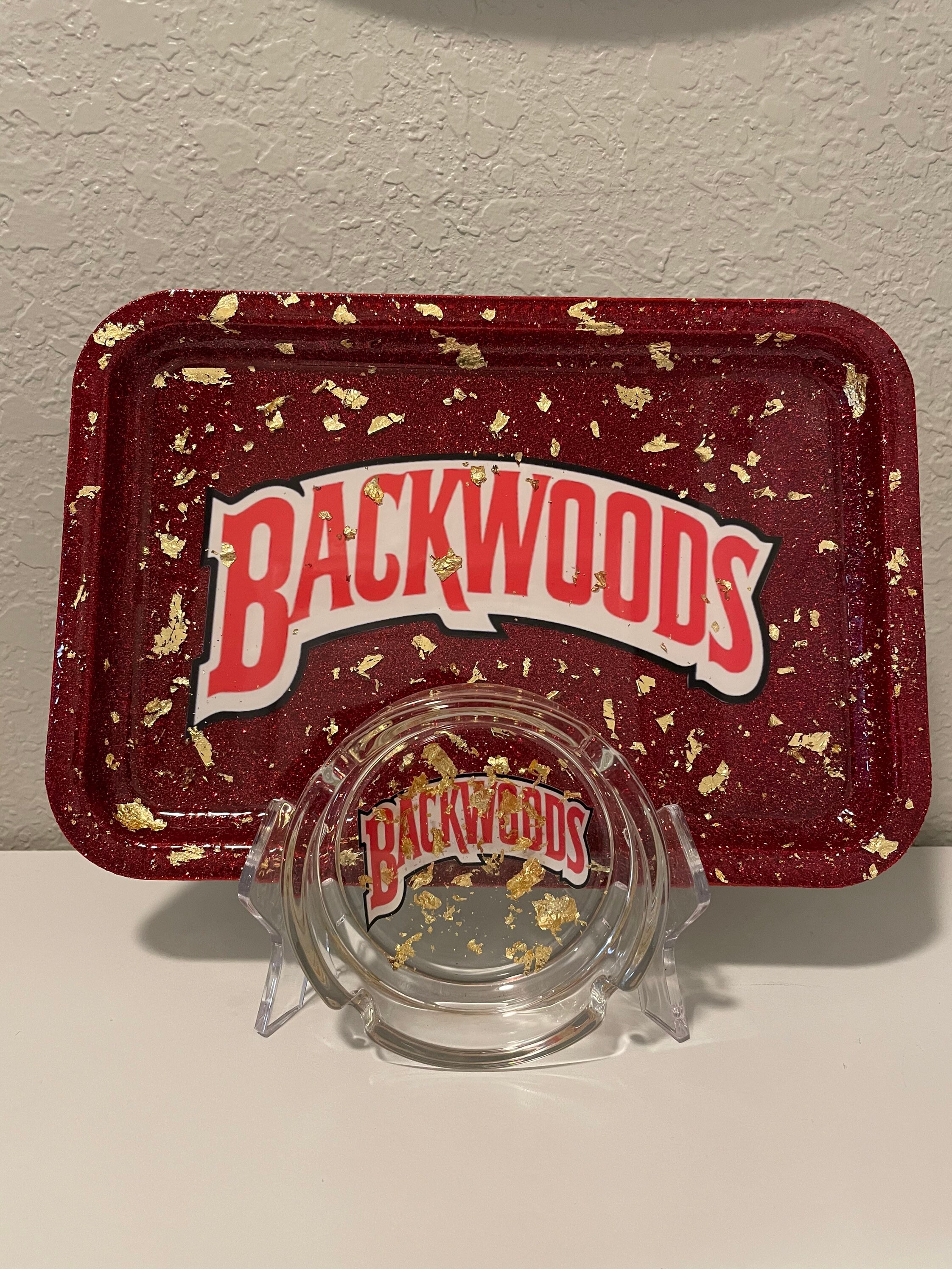 Backwoods Rolling Tray With Gold Leaves Rolling Tray Set Etsy UK