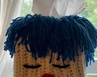 Housse de boîte à mouchoirs bleu foncé Sleepy