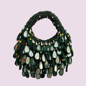 FALAK I Bolso de espejo indio verde esmeralda I Bolso de novia I Bolso de fiesta I Regalos para novia I Bolso de boda hecho a mano I Regalo de boda