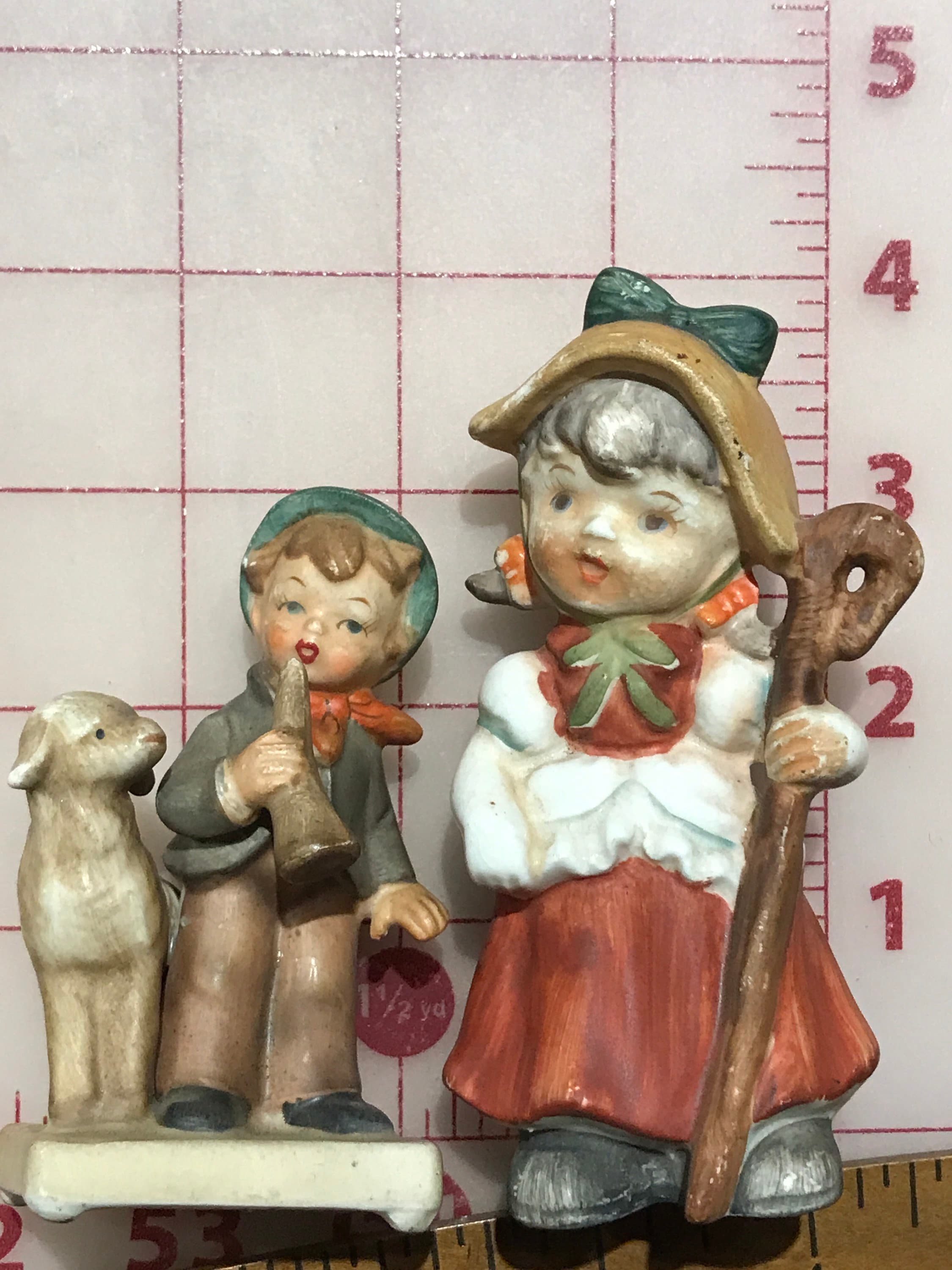 Vintage 1940s Figurines Little Bo Peep and Little Boy With Sheep and Horn  Hummel Napco Like -  Canada