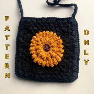 PATTERN ONLY - Crochet 3D Sunflower Mini Tote Bag