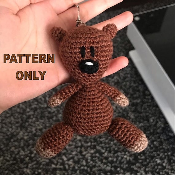 PATTERN ONLY Mini Mr Bean Teddy Keychain 