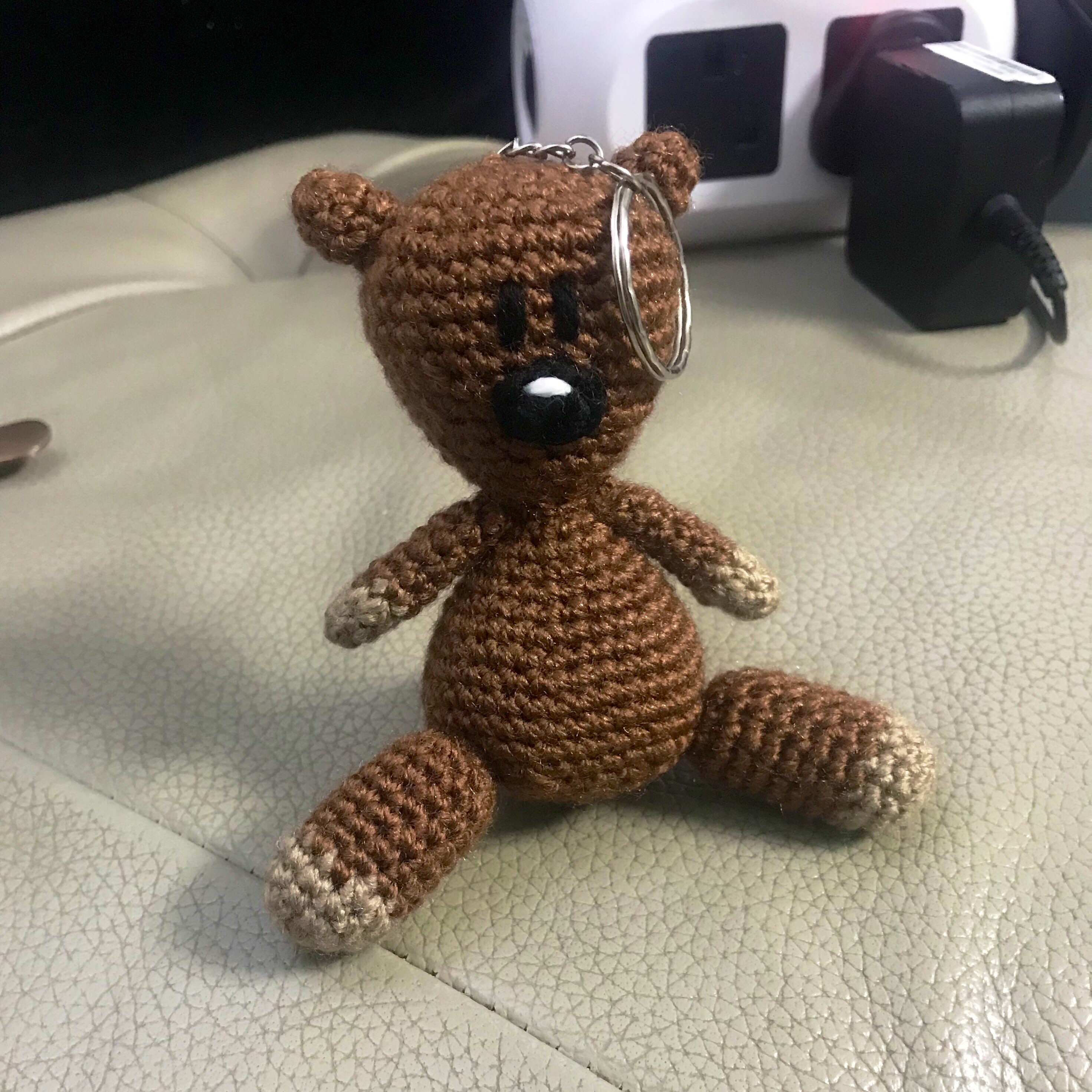 Mini Mr Bean Teddy Keychain Crochet Etsy