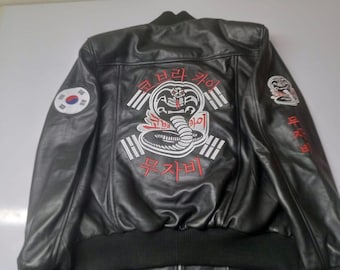 John Kreese Cobra Kai S06 Black Bomber Leather Jacket Korean Cosplay Jacket