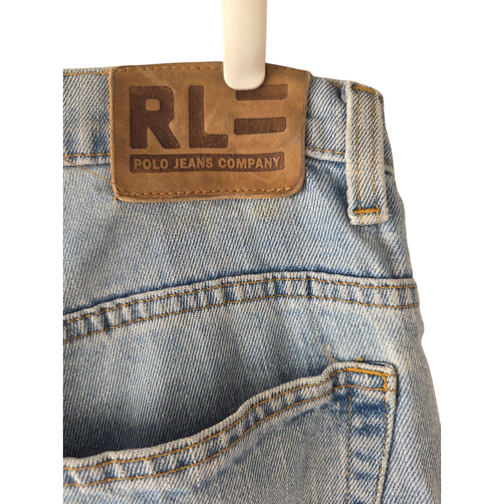 90s Ralph Lauren Polo Jeans, Distressed Light Wash Denim (36x32.5