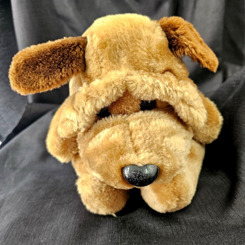 1986 Plush Puppy Char Pei 10 Stuffed Dog Toy Raffoler Etsy