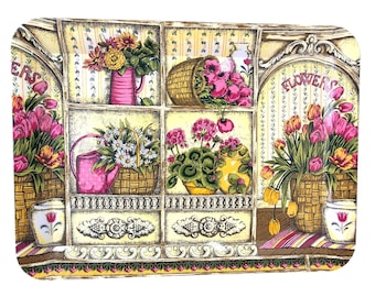 Taca do serwowania z motywem kwiatów włoskich Y2K Loving Cotton Melamine Tuscan Cottagecore 19”