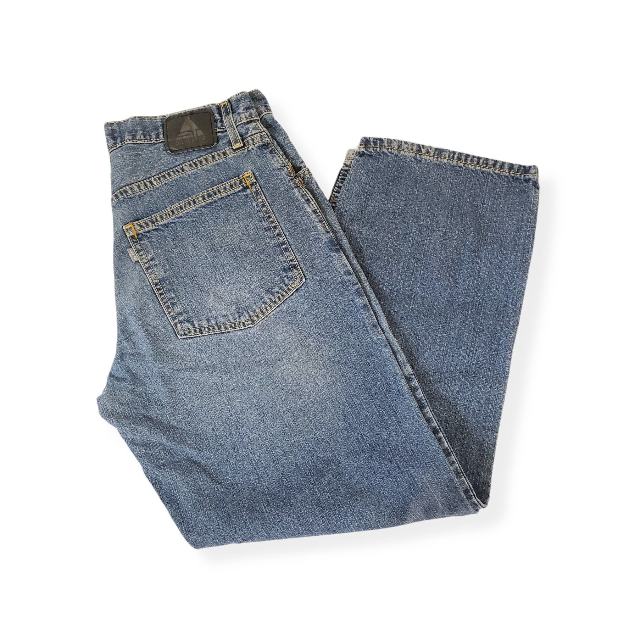 90's Levis Baggy Silver Tab Jeans 31/30 Med Wash Denim | Etsy