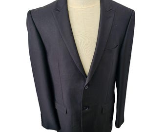 Y2K Vitarelli zwarte wollen blazer 40 l klassieke Italiaanse sportjas heren revers