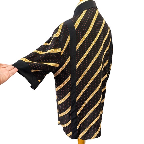 70s Cuzzens Silk Shirt Short Slv Collared Angled … - image 2