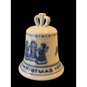 Hutschenreuther Selb Bavarian Blue White Porcelain Christmas Bell Weihnachten 73