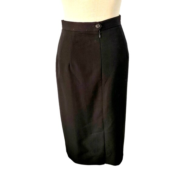 VTG Austin Reed Black Pencil Skirt Worsted Wool S… - image 2