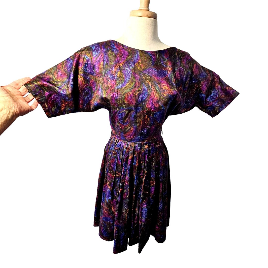50’s Paisley Striped Apron Day Dress by Carol Rodgers Juniors main image 1
