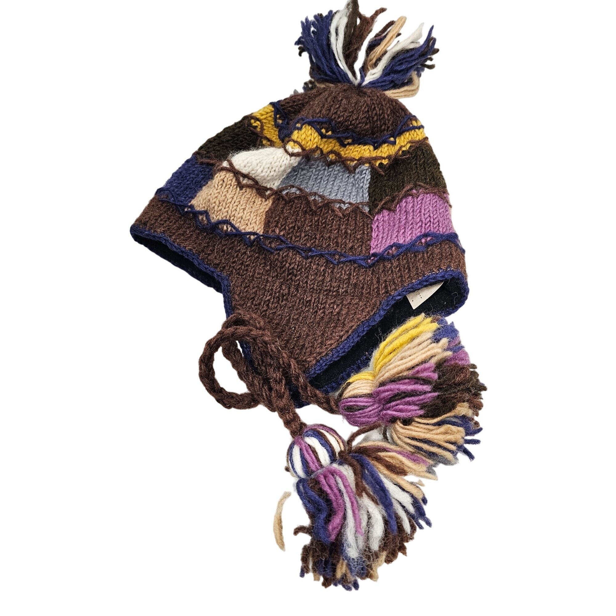 Lakhays Collection Hand Knit Wool Beanie Earflap Fleece  display picture 2
