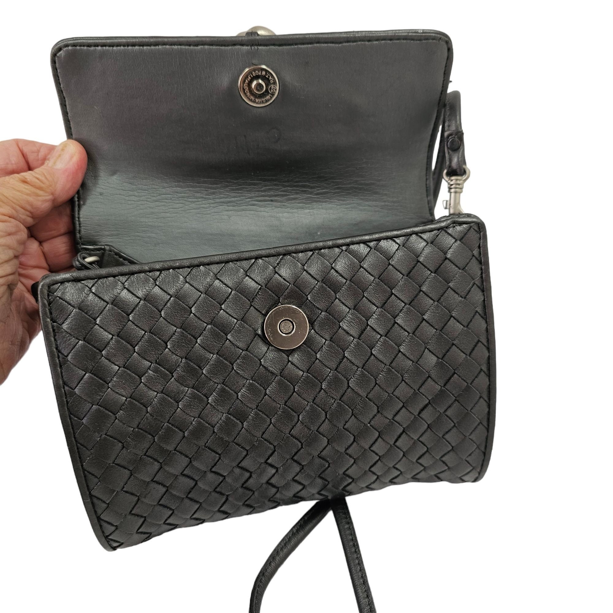 80s Aspects NY Tassel Woven Leather Crossbody/clutch Bag