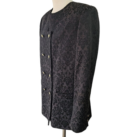 Executive Collection Black Brocade Jacket Womens 16P Double Breasted 70s 80s Etsy UK