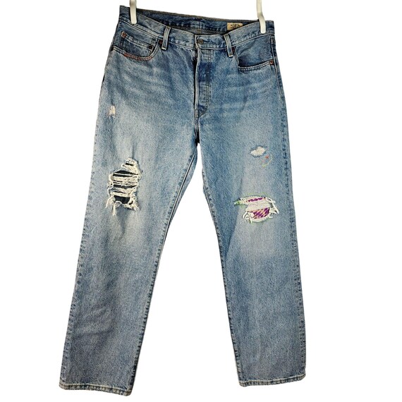 Vintage Levis 501 Jeans: Ripped Upcycled 90s Denim (size 32/32) - Etsy