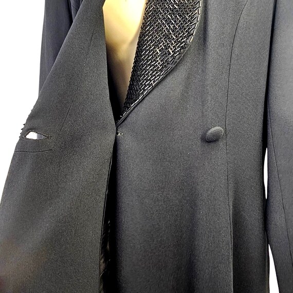 80s Kenar Double Breasted Maxi Coat Dress Beaded … - image 4