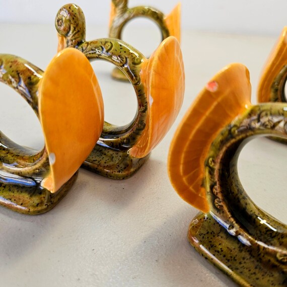 ナプキンリング 陶器6個 花柄陶器ナプキンリング 5個セット