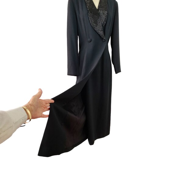 80s Kenar Double Breasted Maxi Coat Dress Beaded … - image 2
