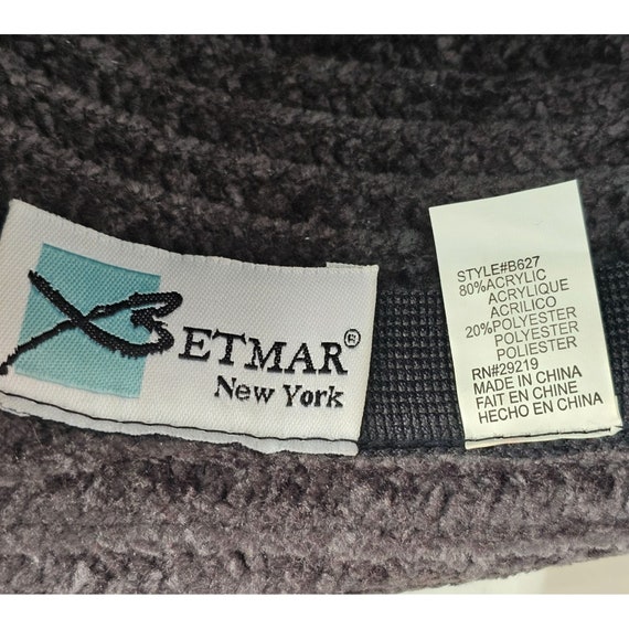 70s Betmar NY Bucket Hat Charcoal Gray Woven Poly… - image 6