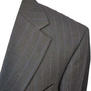 TownCraft JC Penny 2 Button Sport Coat Size 38S Navy Blue Pinstripe Poly Wool