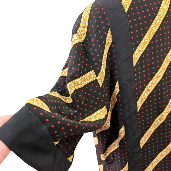 70s Cuzzens Silk Shirt Short Slv Collared Angled … - image 10
