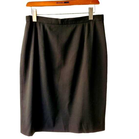 VTG Austin Reed Black Pencil Skirt Worsted Wool S… - image 3
