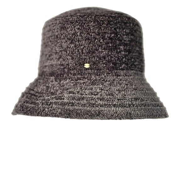 70s Betmar NY Bucket Hat Charcoal Gray Woven Poly… - image 3