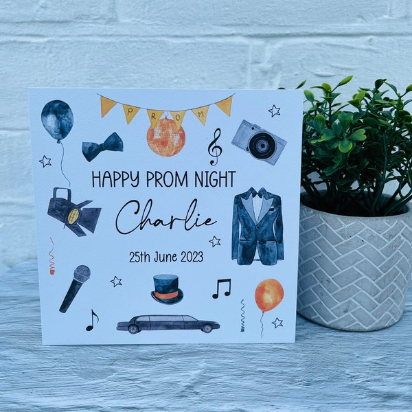 Personalised  prom cards for boys, Prom Card For Son,  gift card, boys gift card, prom keepsake
