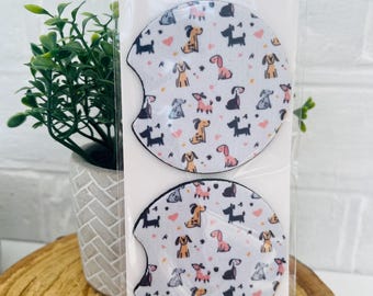 Car Coasters, Set Of 2 Coasters For Car, Gift For Car, Car Accessories, Car Gifts, Gifts For her, Gifts For Dog Owners, Coaster For Car