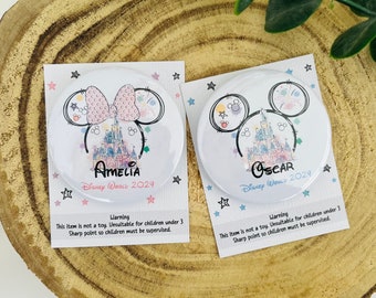Personalised Disney Badge, We Are Going To Disney Badge, Disney Reveal Gift, Gift For Disney Lovers, Disney Gift For Kids, Disney 2024 Gift