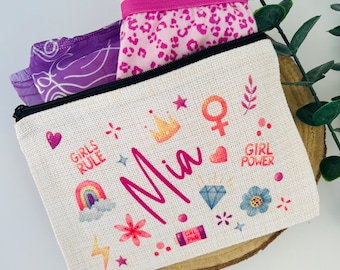 Personalised Sanitary Pad bag, Period Pouch, Sanitary Purse, Privacy Pouch, Feminine Pouch, Toiletry Bag, Girls Gift, Gift For Girls