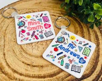 Teacher Keyring Gift, Teacher Gifts, Teaching Assistant Gifts, Gifts For Teachers, Personalised Teacher Keyring, Personalised Teacher Gift