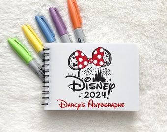 Personalised Disney Autograph Book, Disney Inspired Book, Disney 2024 Book, Disney Gift, Gift For Disney Kids