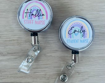 Personalised retractable ID Badge Reel, ID Badge Reel, Nurse ID Badge Reel, Gift For Nurse, Nurse Gift