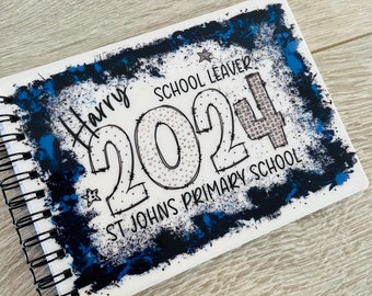 School leavers book, notebook, notepad, autograph book 2024, school leavers keepsake, Boys School Leaver Gift