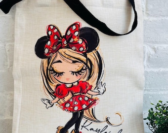 Personalised Minnie Inspired Bag, Disney Bag, Disney Gifts, Girls Minnie Mouse Gifts, Personalised Disney Bag